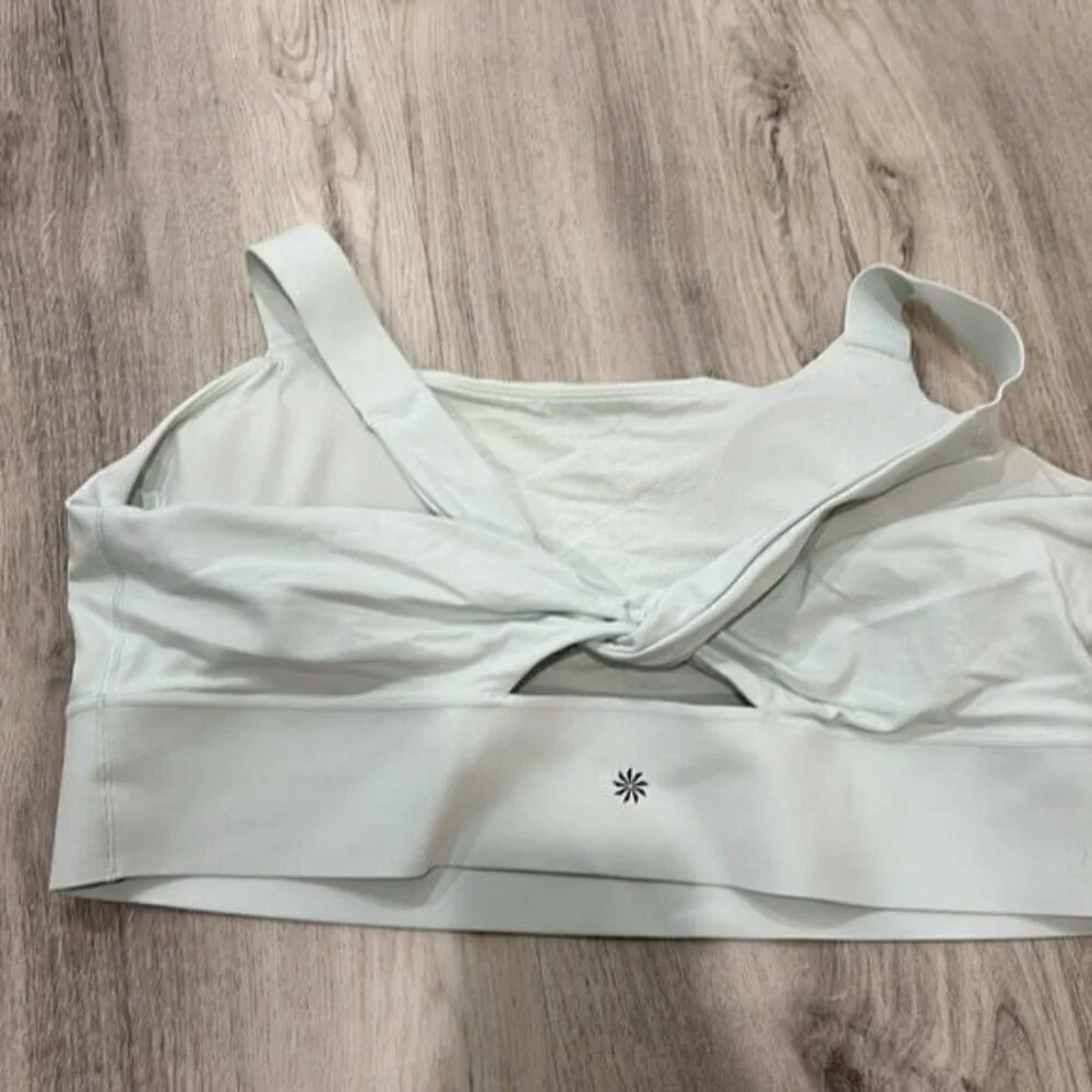 Athleta white and light green bra size 3X Women's Sports Bra  large bande
